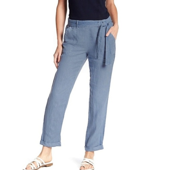 Three Dots Sherin Rolled Linen Pants - Picture 1 of 11